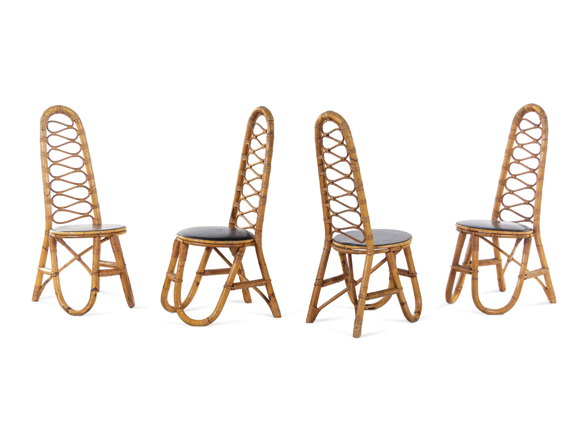 Set of Four High-Back Dining Chairs