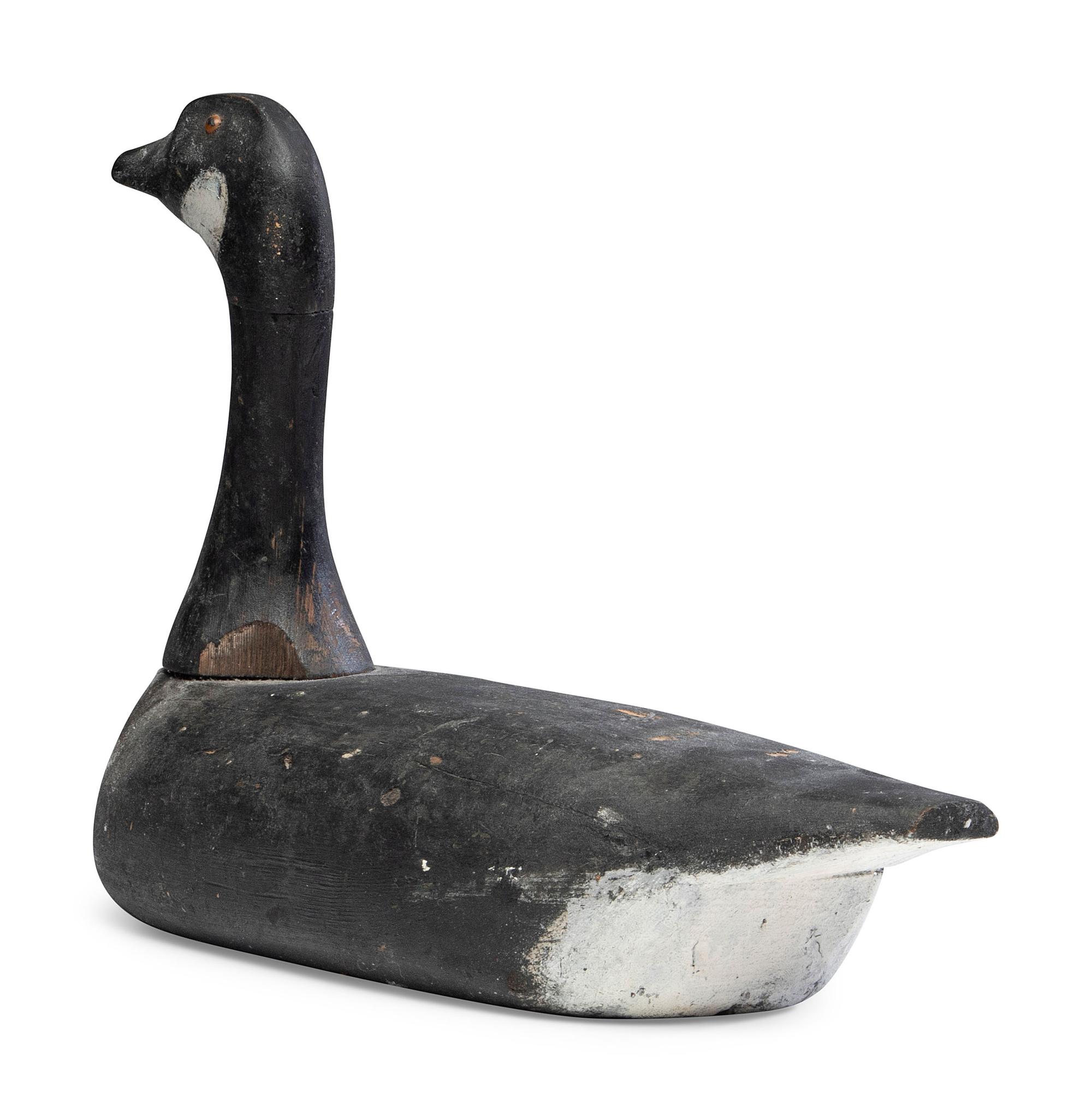 A Carved and Painted Pine Brandt Duck Decoy