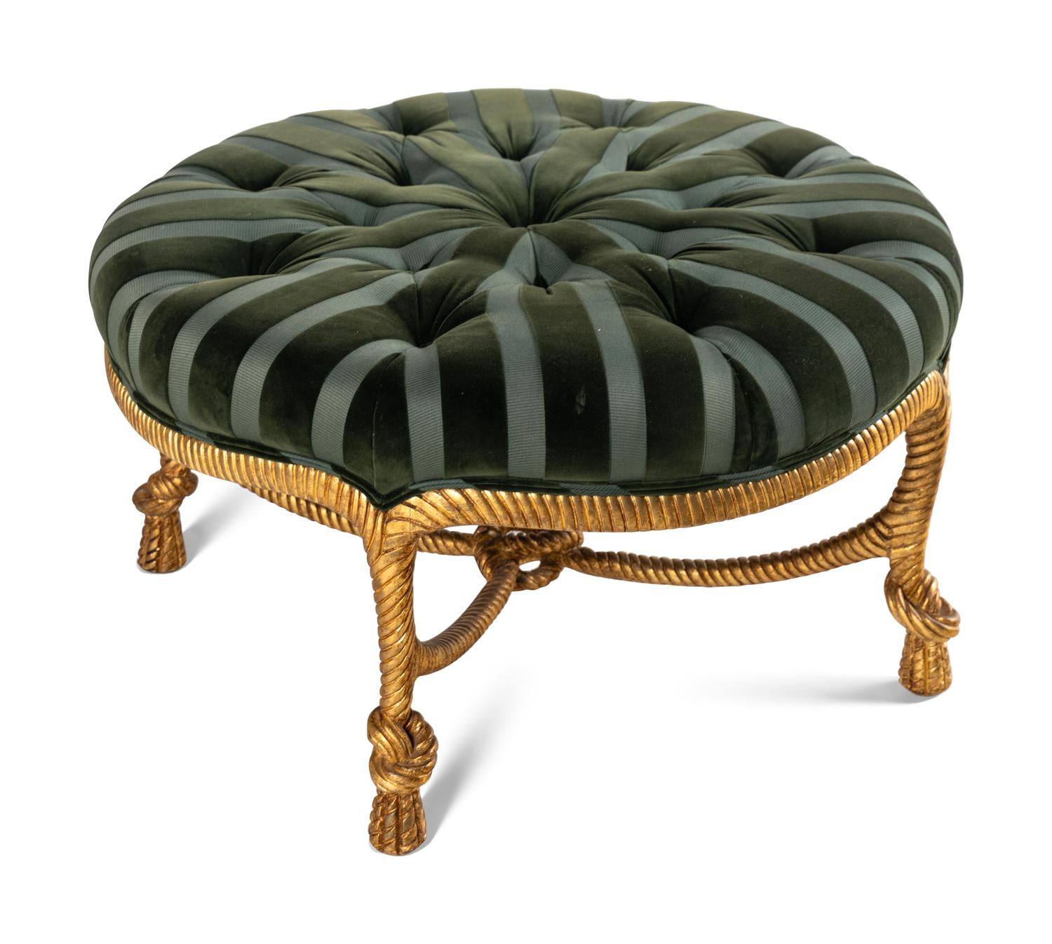 A Napoleon III Style Rope-Twist Ottoman