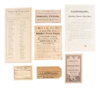 [ADVERTISING]. A group of 19th-century broadsides, handbills, and other advertising-elated ephemera.