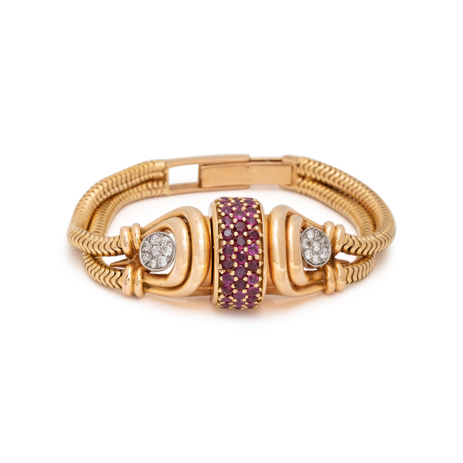 OMEGA, RETRO, RUBY AND DIAMOND SURPRISE WATCH