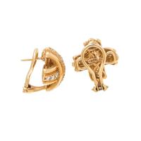TIFFANY & CO., YELLOW GOLD AND DIAMOND EARCLIPS