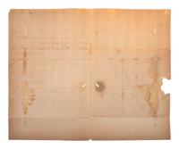 [POLITICS]. LIVINGSTON, Walter (1740-1797). Autograph letter signed ("Walter Livingston"), with franking signature on address panel of integral leaf ("Walter Livingston"), to an unnamed recipient. Manor Livingston, 30 November 1794.