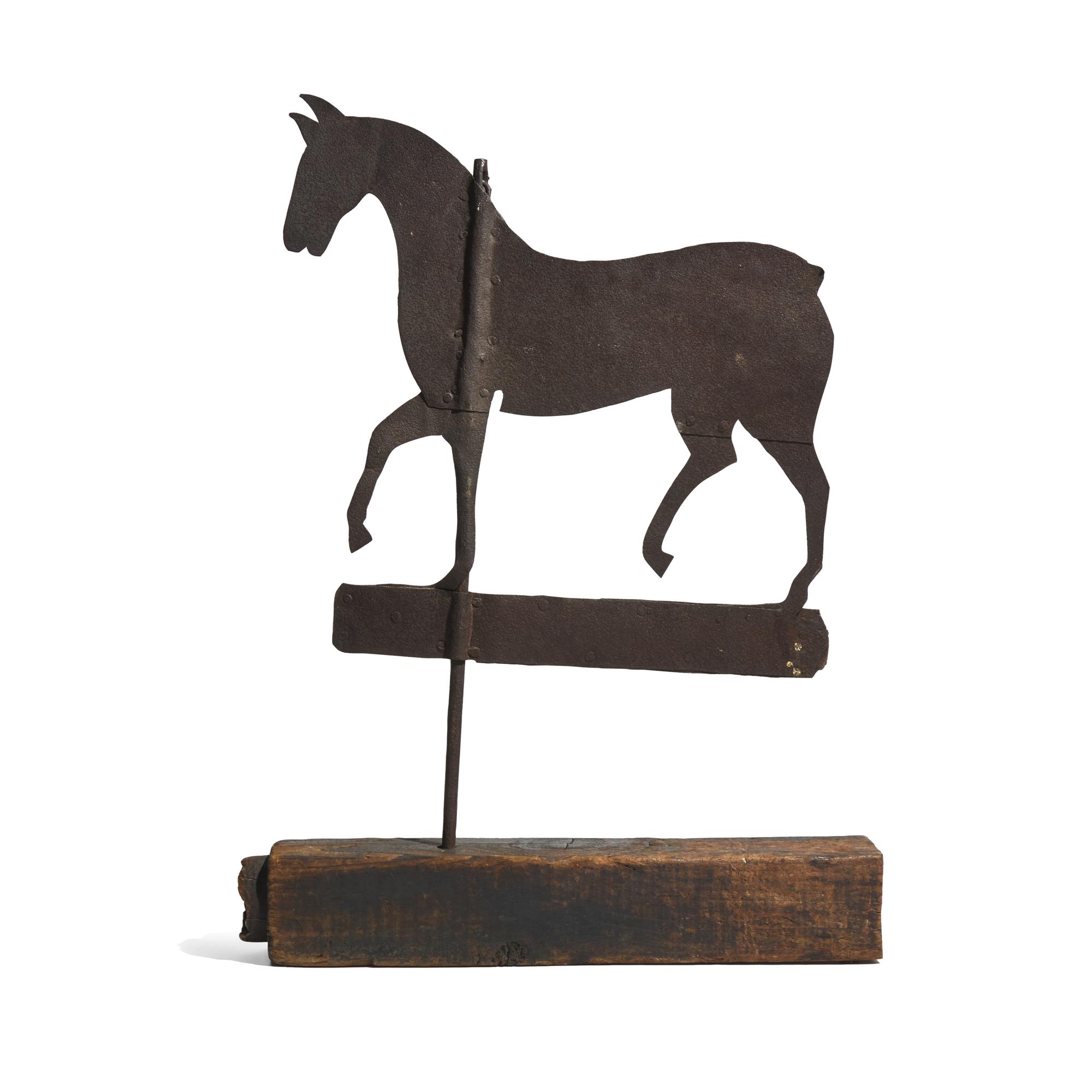 A Wrought Sheet Iron Horse Weathervane