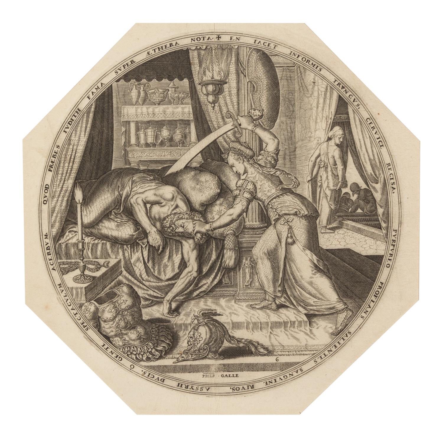 Philipp Galle, (Dutch, 1537-1612), Judith Slaying Holofernes (from The Power of Women), c. 1569