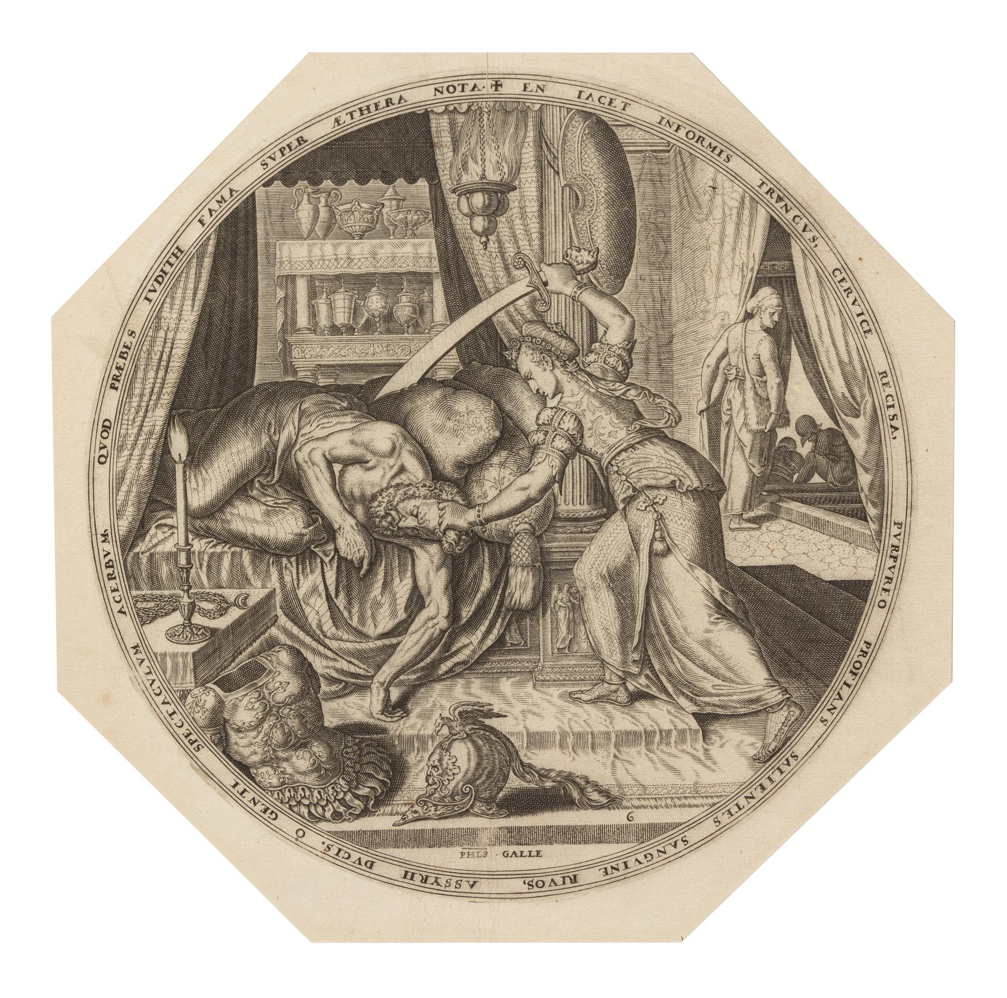 Philipp Galle, (Dutch, 1537-1612), Judith Slaying Holofernes (from The Power of Women), c. 1569