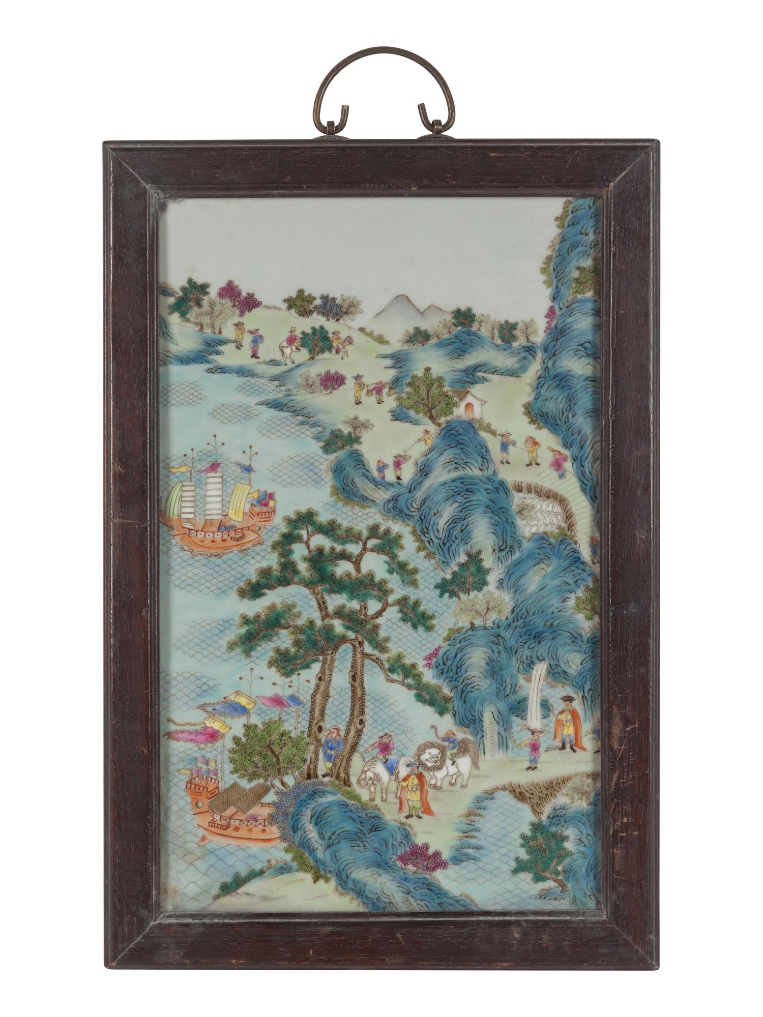 A Famille Rose Porcelain Plaque