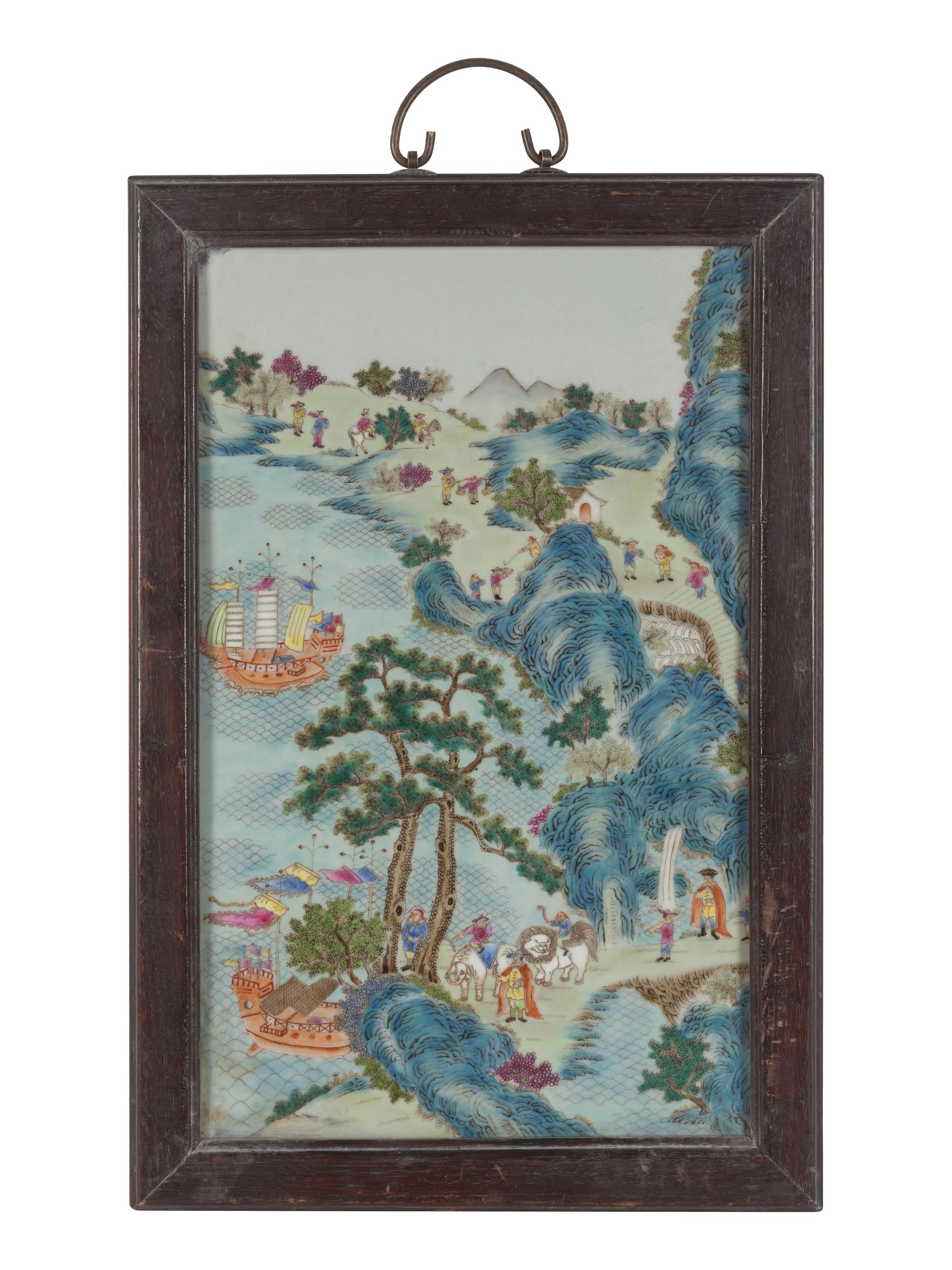 A Famille Rose Porcelain Plaque