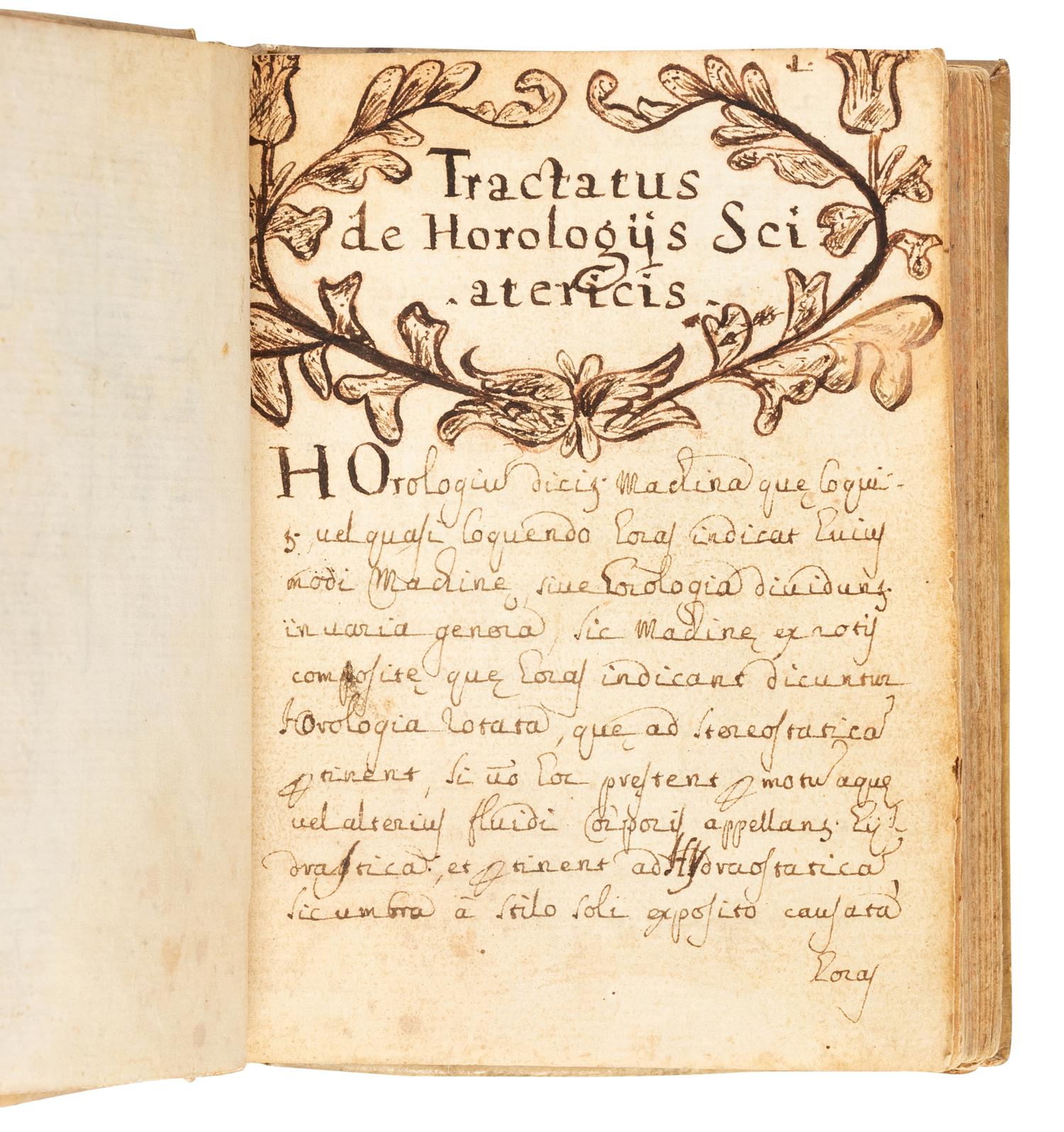 [MANUSCRIPTS—HOROLOGY]. “Tractatus de Horologiis sciatericis.” Caprarola, Italy, [ca 1683].