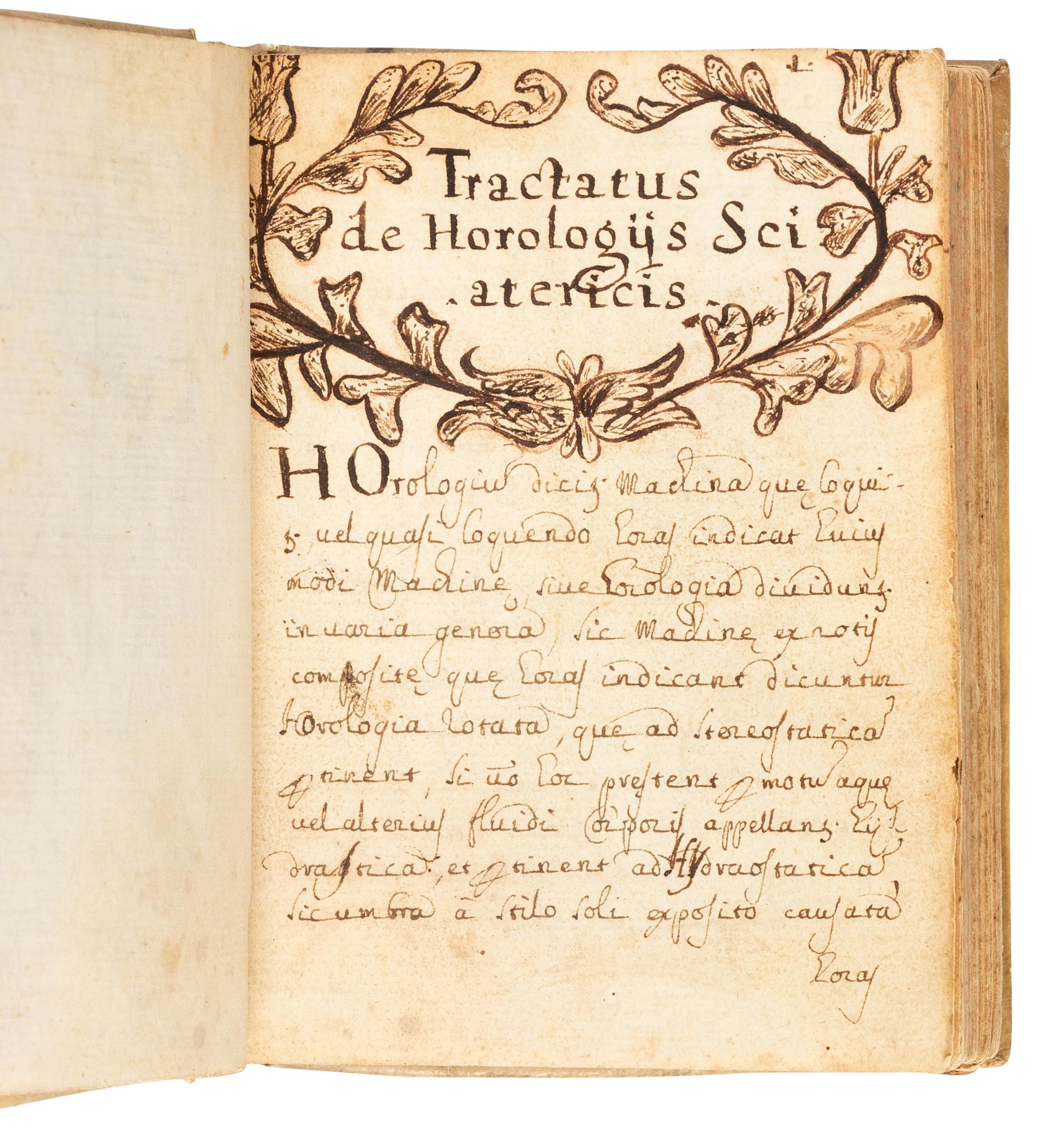 [MANUSCRIPTS—HOROLOGY]. “Tractatus de Horologiis sciatericis.” Caprarola, Italy, [ca 1683].