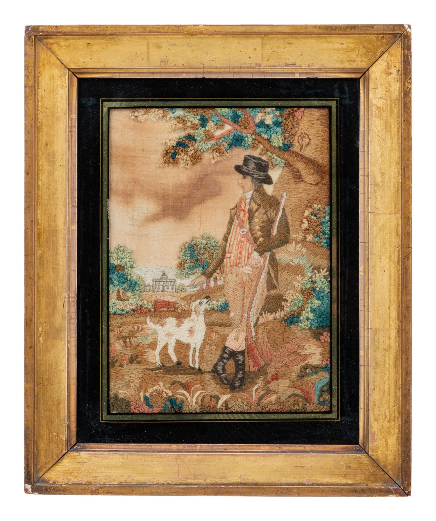An English Silk Needlework Picture