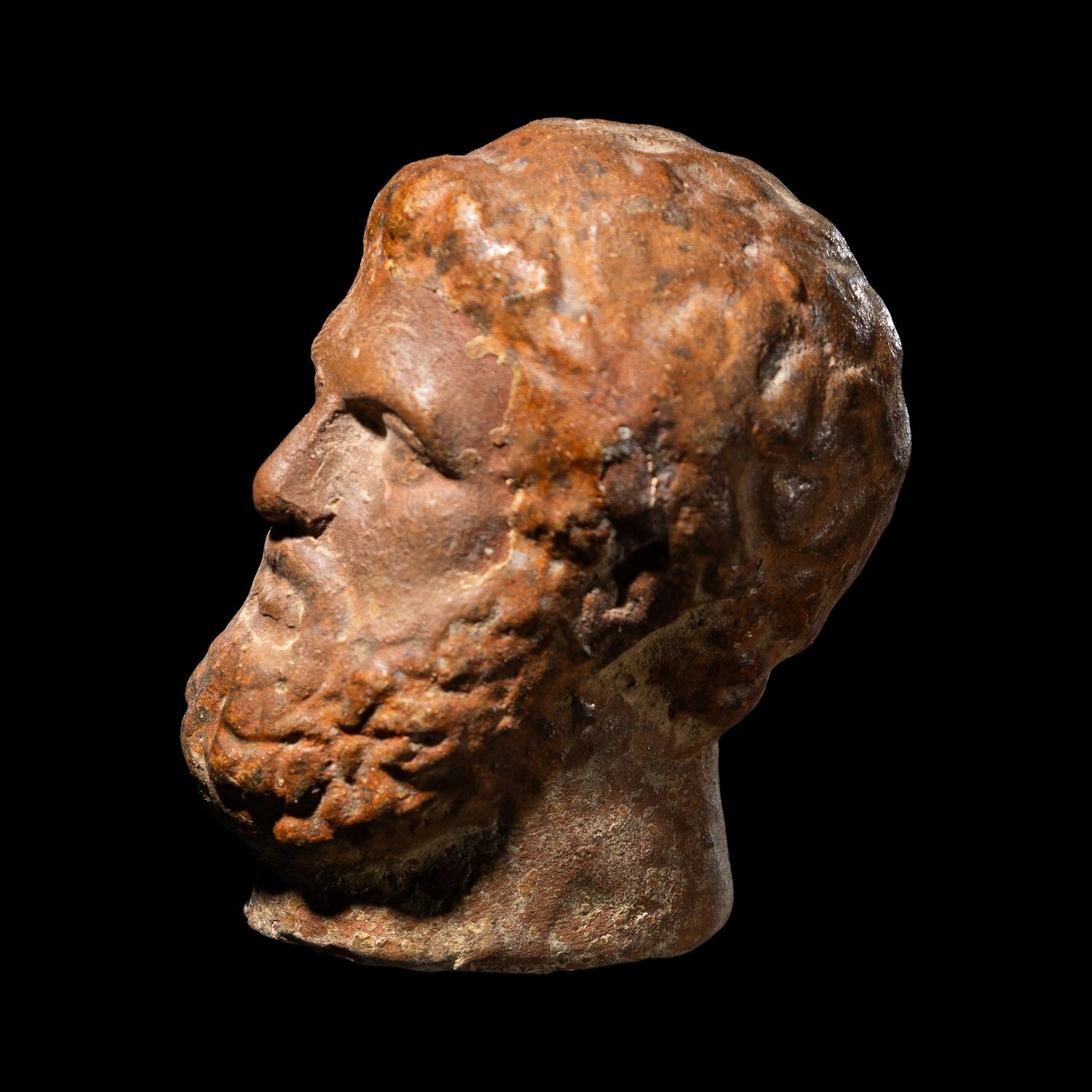 A Roman Terracotta Head of a Bearded Man