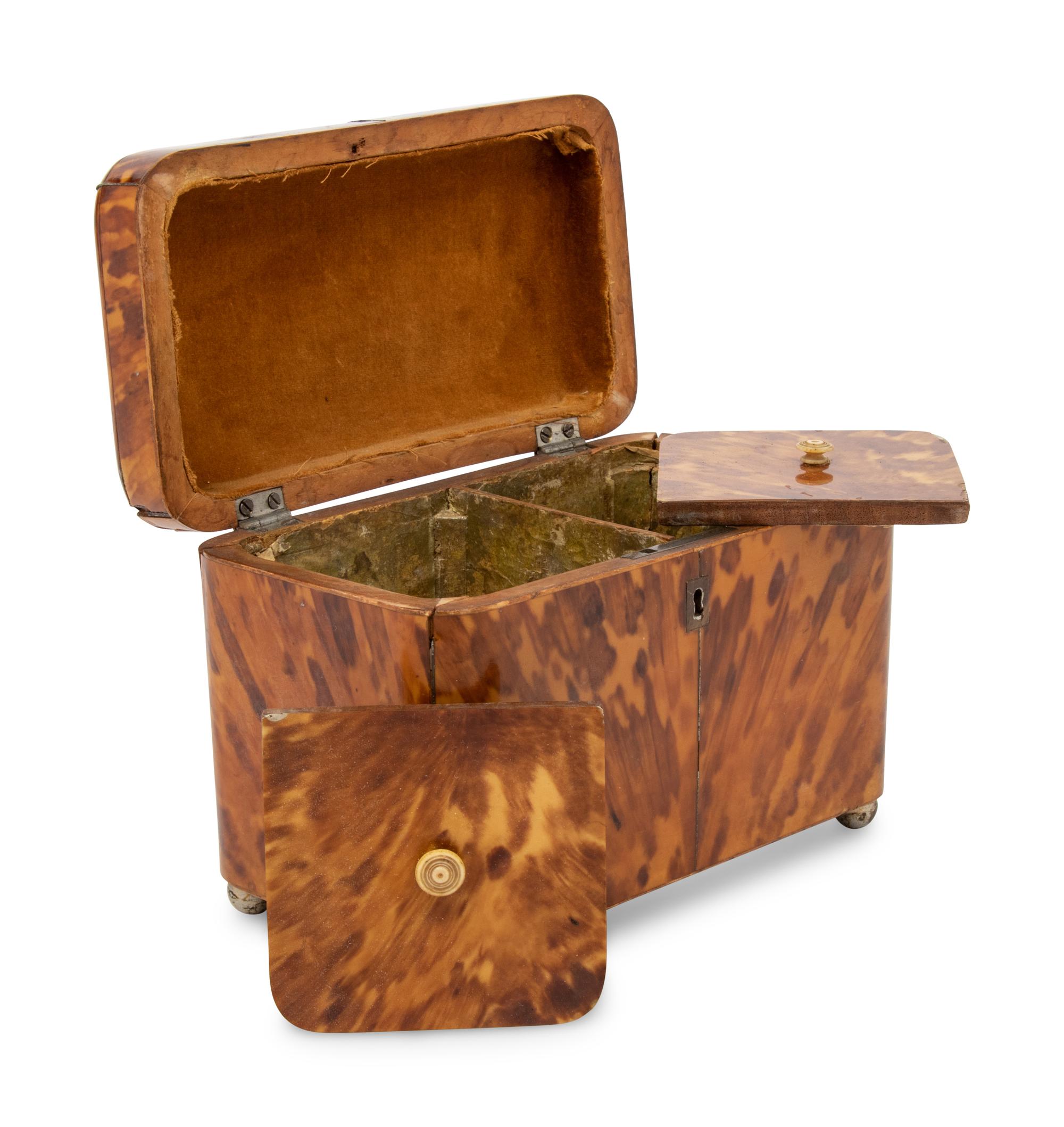 A George III Tortoiseshell Tea Caddy