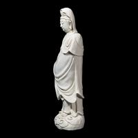 An Impressive Chinese Blanc de Chine Guanyin , Impressed Sunjiang Shanren M ark, 17th/18th Century 清早期 筍江山人款德化白瓷觀音立像