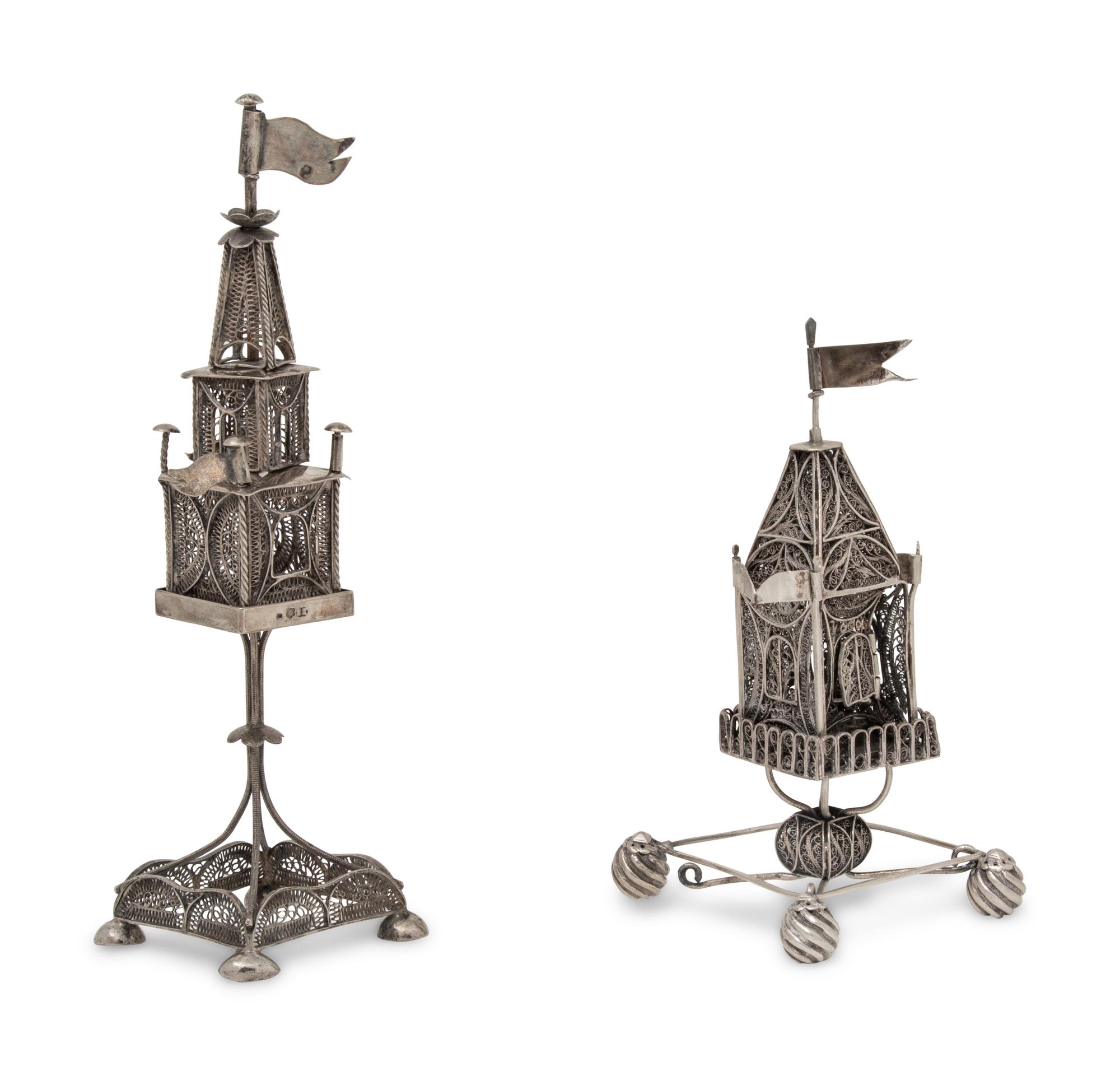 Two Continental Silver Spice Towers