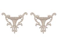A Pair of Georgian Style White Painted Wall Brackets