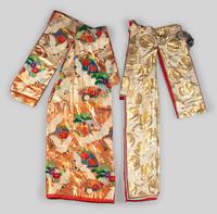 Two Japanese Embroidered Silk Kimono