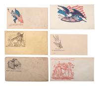 [CIVIL WAR]. Civil War-period patriotic covers, incl. northern and southern examples.