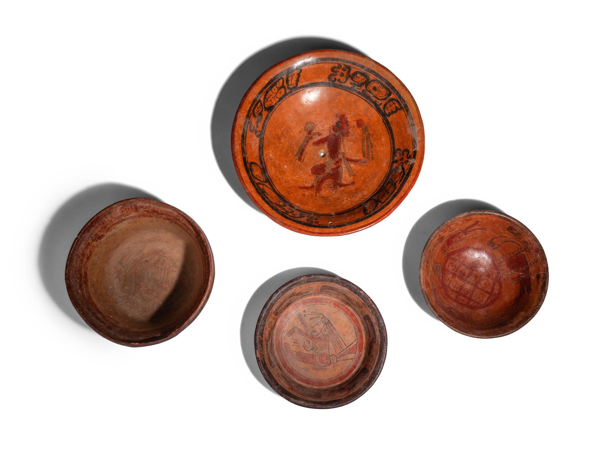 Four Maya Polychrome Bowls
