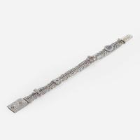 A 14 Karat White Gold and Diamond Bracelet