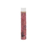 A Russian Silver Gilt and Guilloche Enamel Mounted Carved Rhodonite Cigar Holder