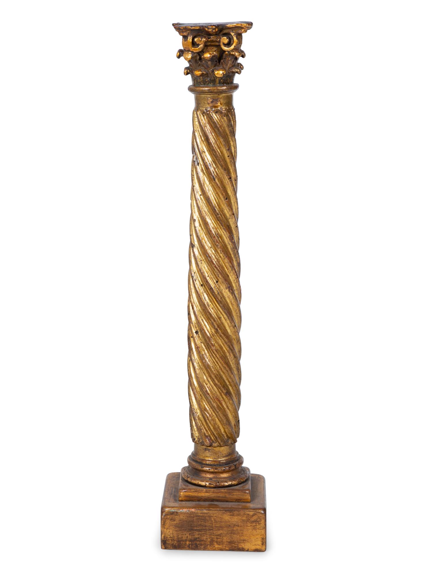 An Italian Carved Giltwood Corinthian Column — 18TH/19TH CENTURY
