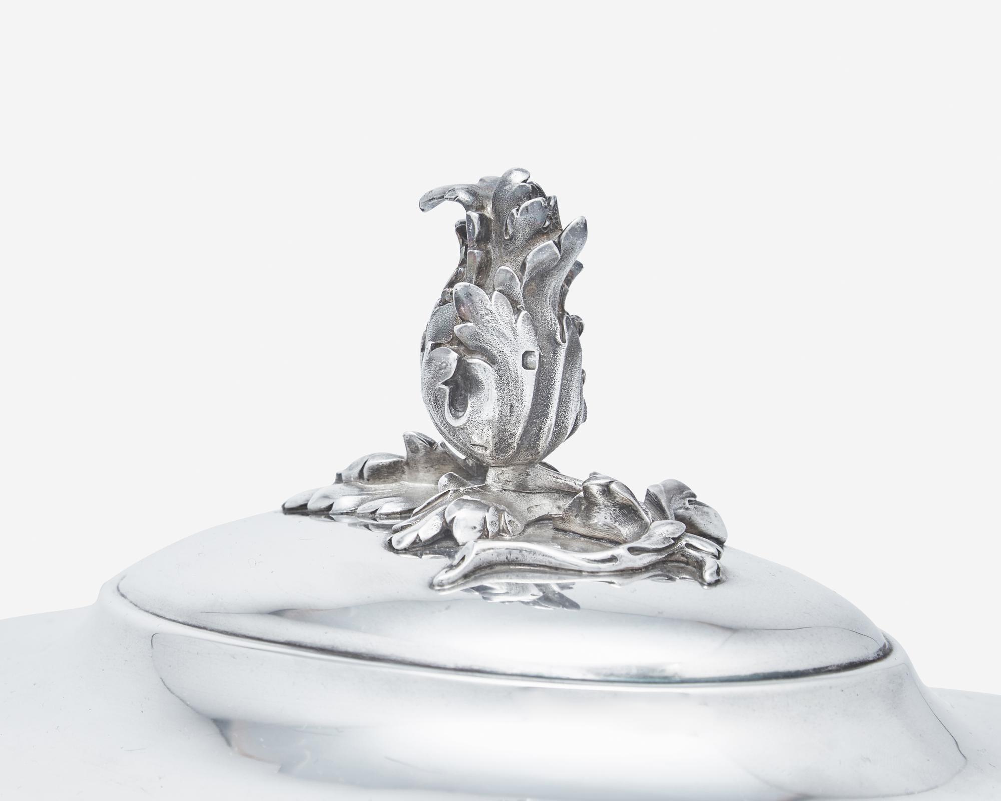 A Pair of French Silver Covered Tureens