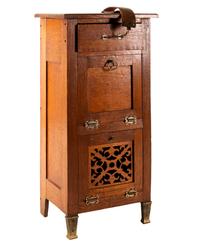 An Oak Shaving Stand and Emil J. Paidar Company Counter-Top Apothecary Cabinet