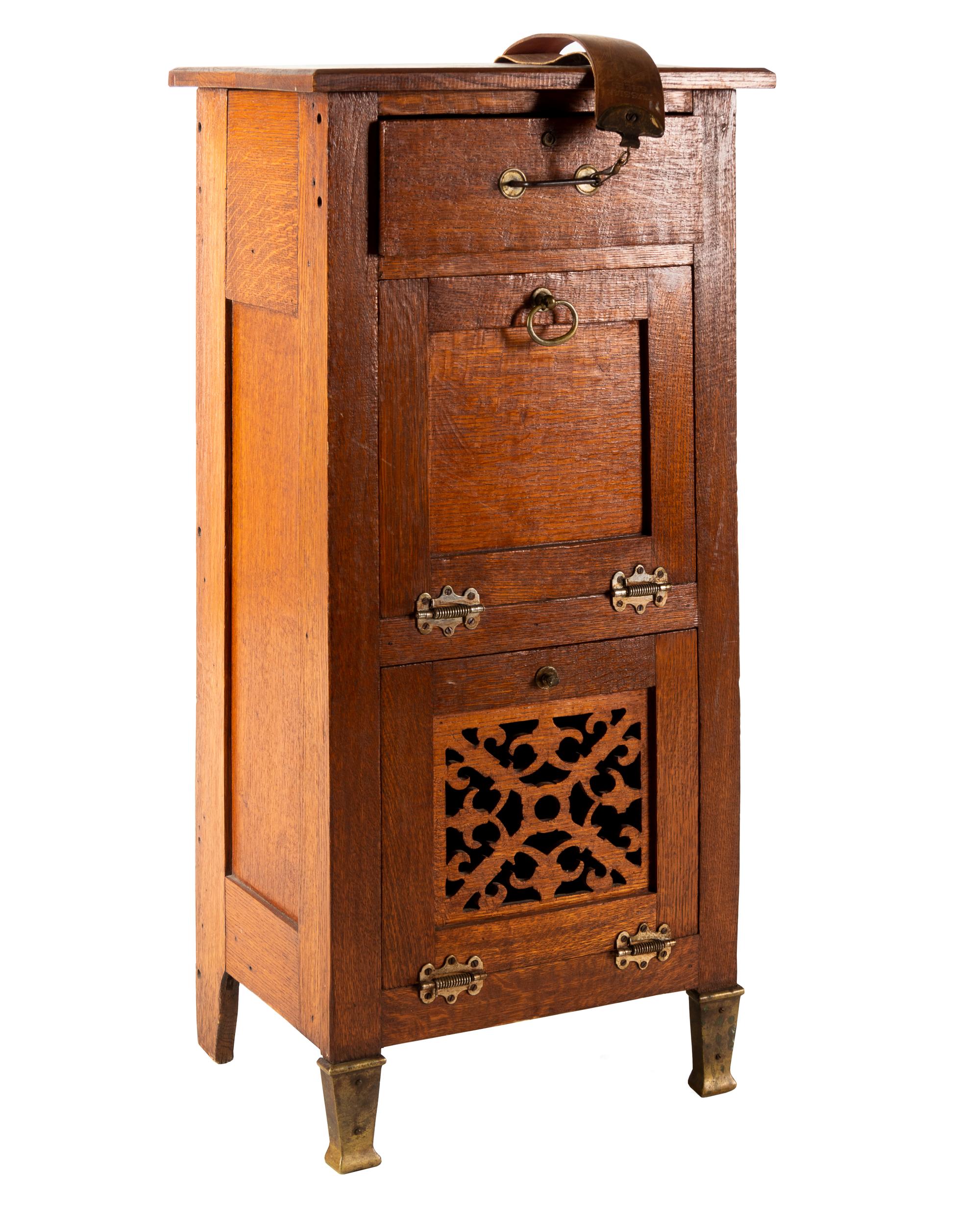 An Oak Shaving Stand and Emil J. Paidar Company Counter-Top Apothecary Cabinet