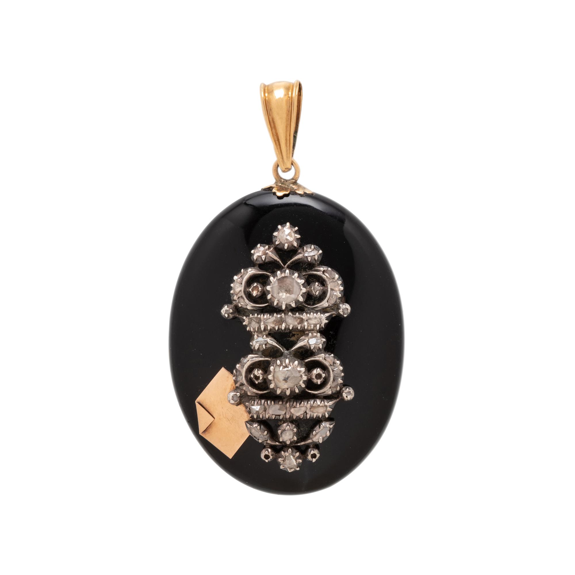 VICTORIAN, DIAMOND MOURNING PENDANT