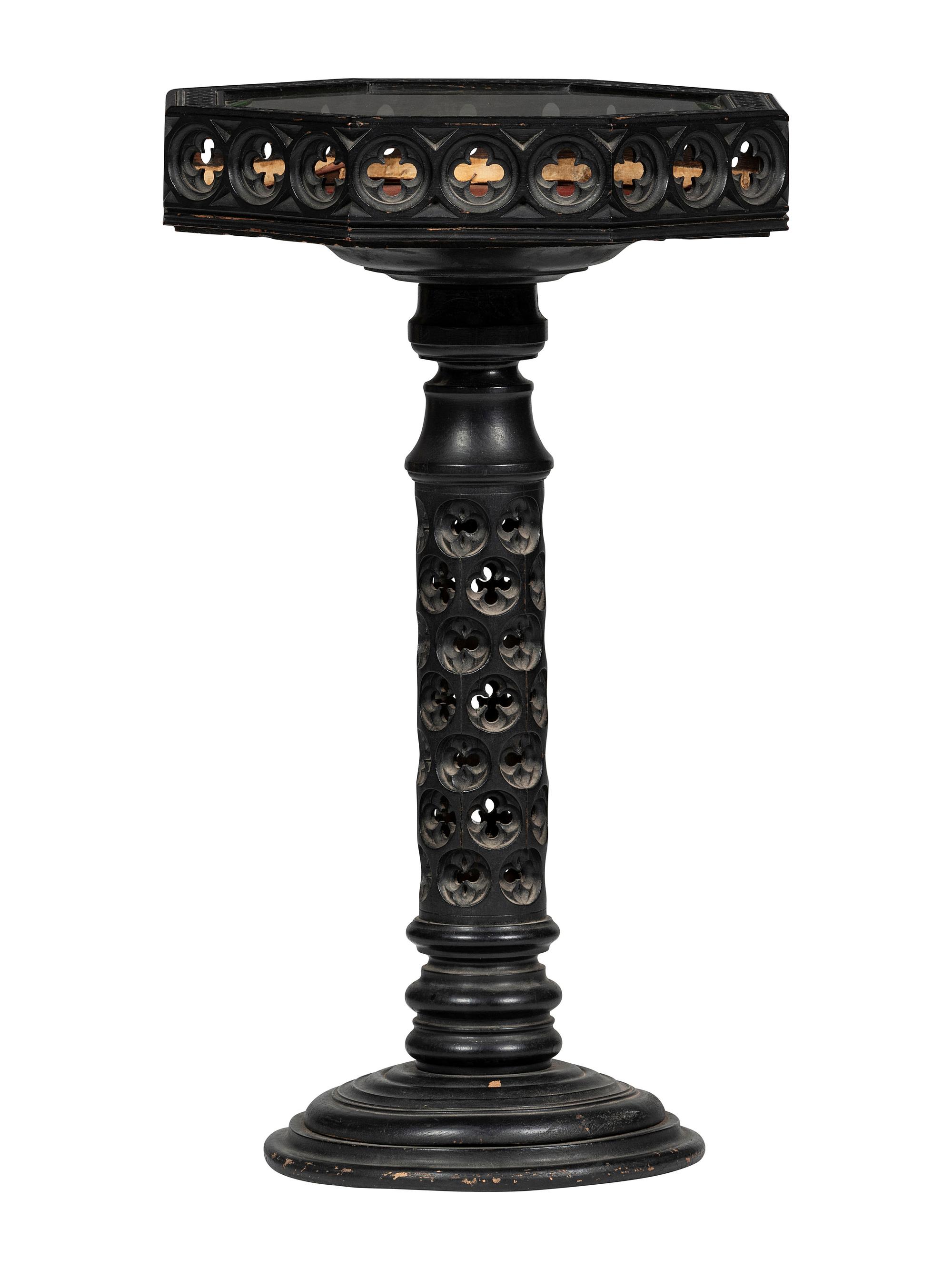 A Gothic Style Octagonal Pedestal Display Table