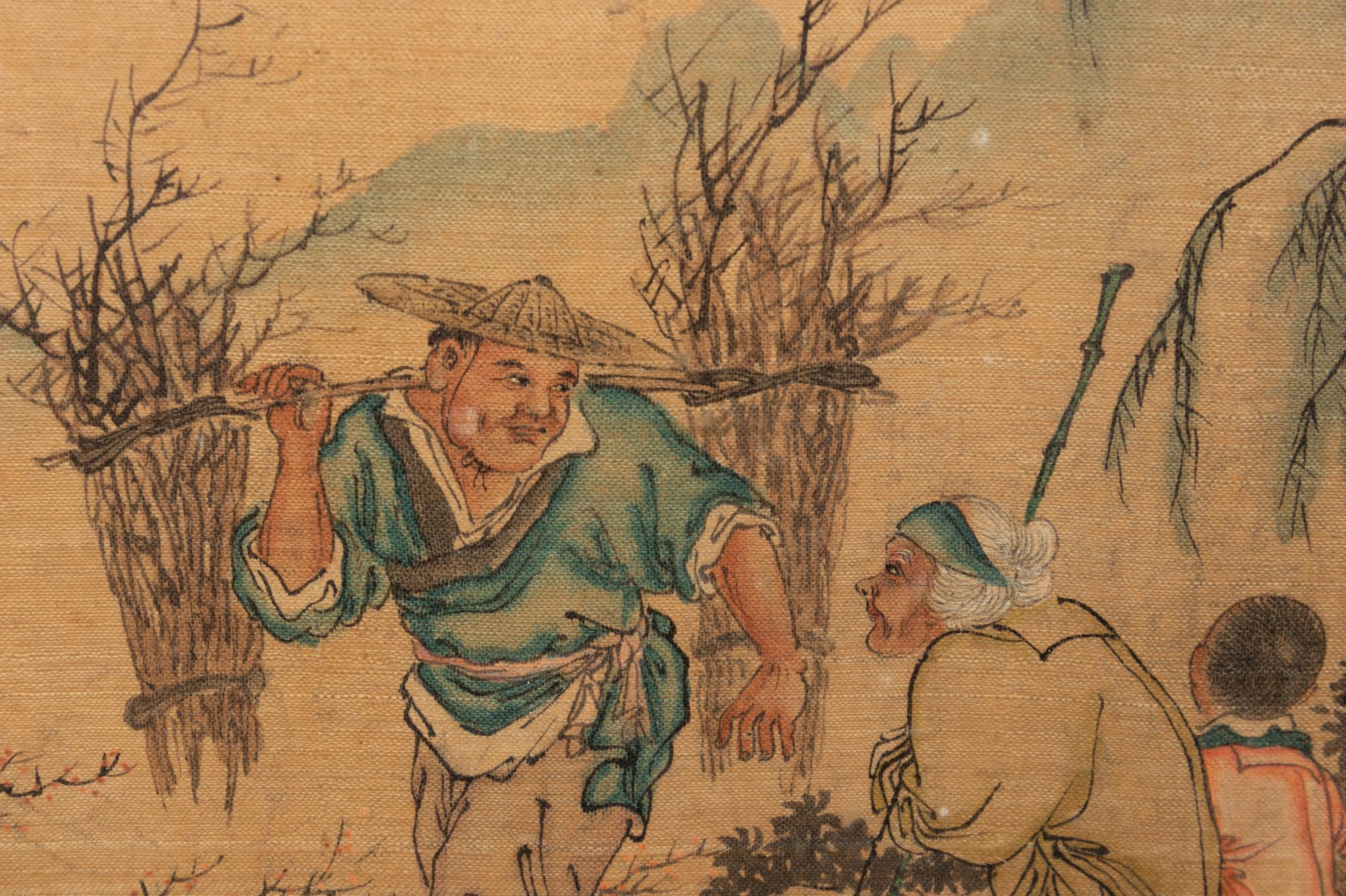 Six Chinese Ink and Color Paintings on Silk
