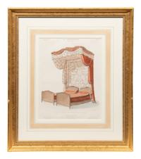 A Set of Eleven Giltwood-Framed French Colored Furniture Engravings