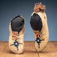 Apache Beaded Hide Moccasins