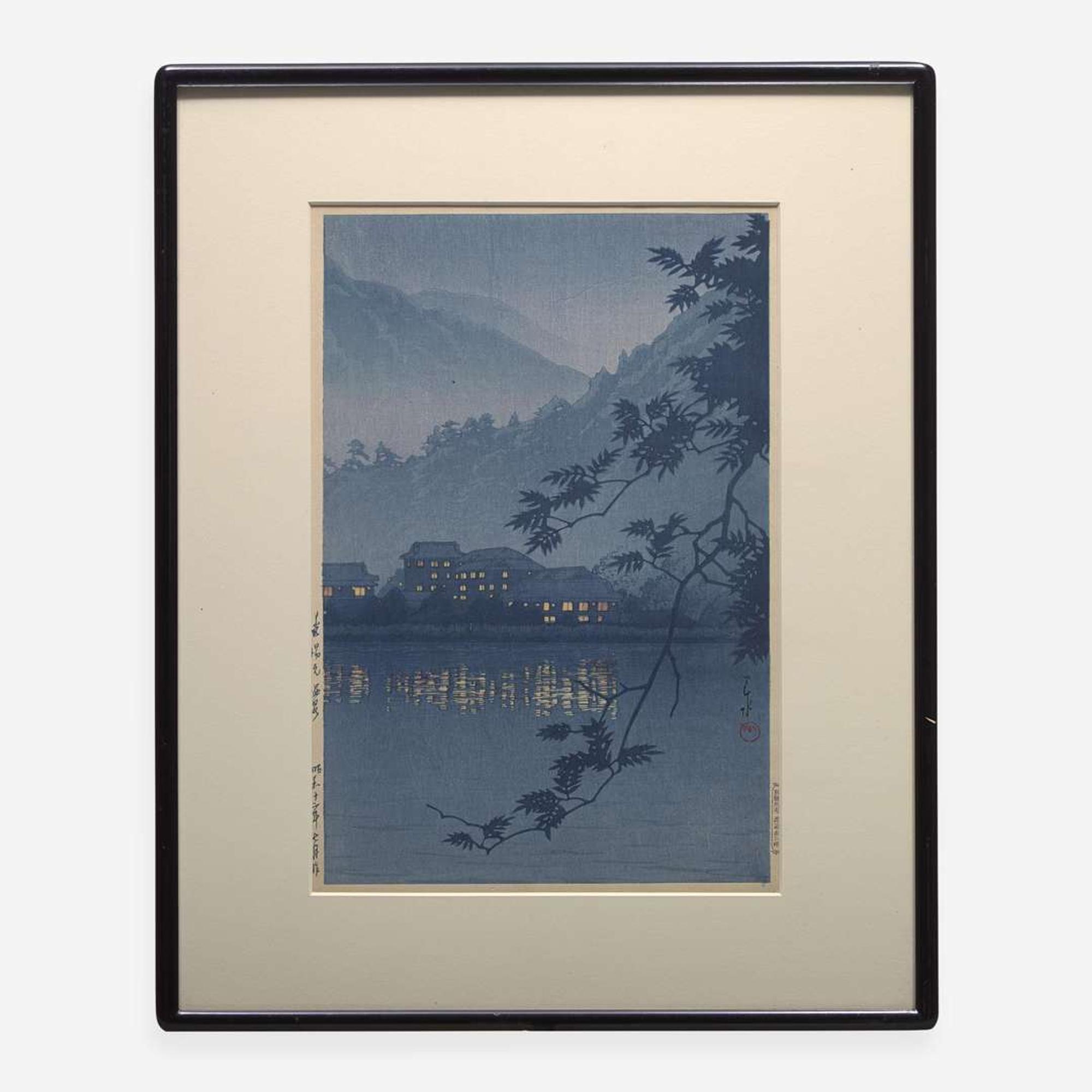 Kawase Hasui 川瀬巴水 浮世绘两幅 (Japanese b.1883-d.1957)