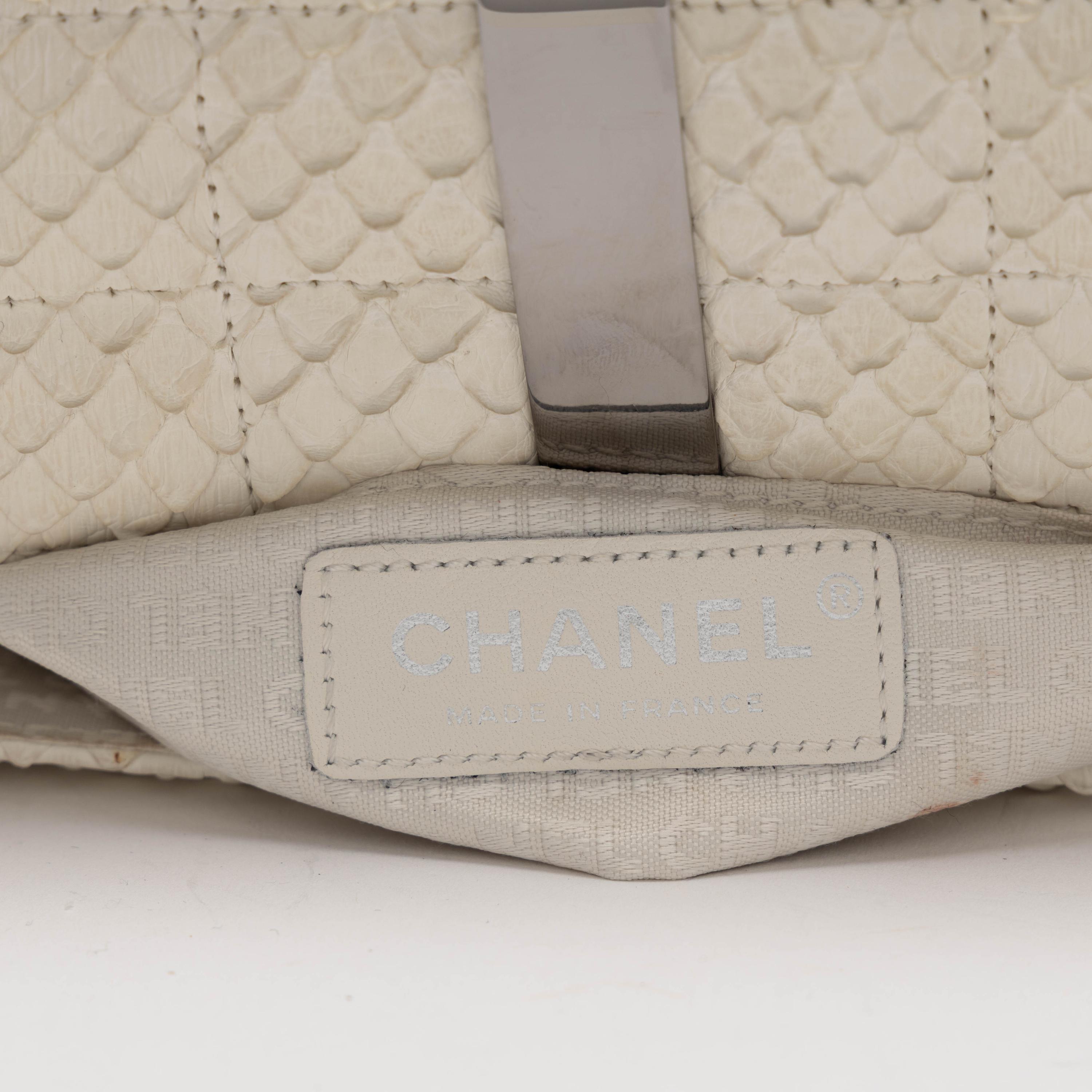 Chanel, Handbag in White Snakeskin