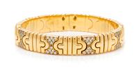 An 18 Karat Yellow Gold and Diamond 'Parentesi' Cuff Bracelet, Bvlgari, 25.60 dwts.
