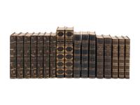 [LEATHER BINDINGS]. A group of 7 works in 25 volumes, in 19th and 20th-century leather bindings, including: