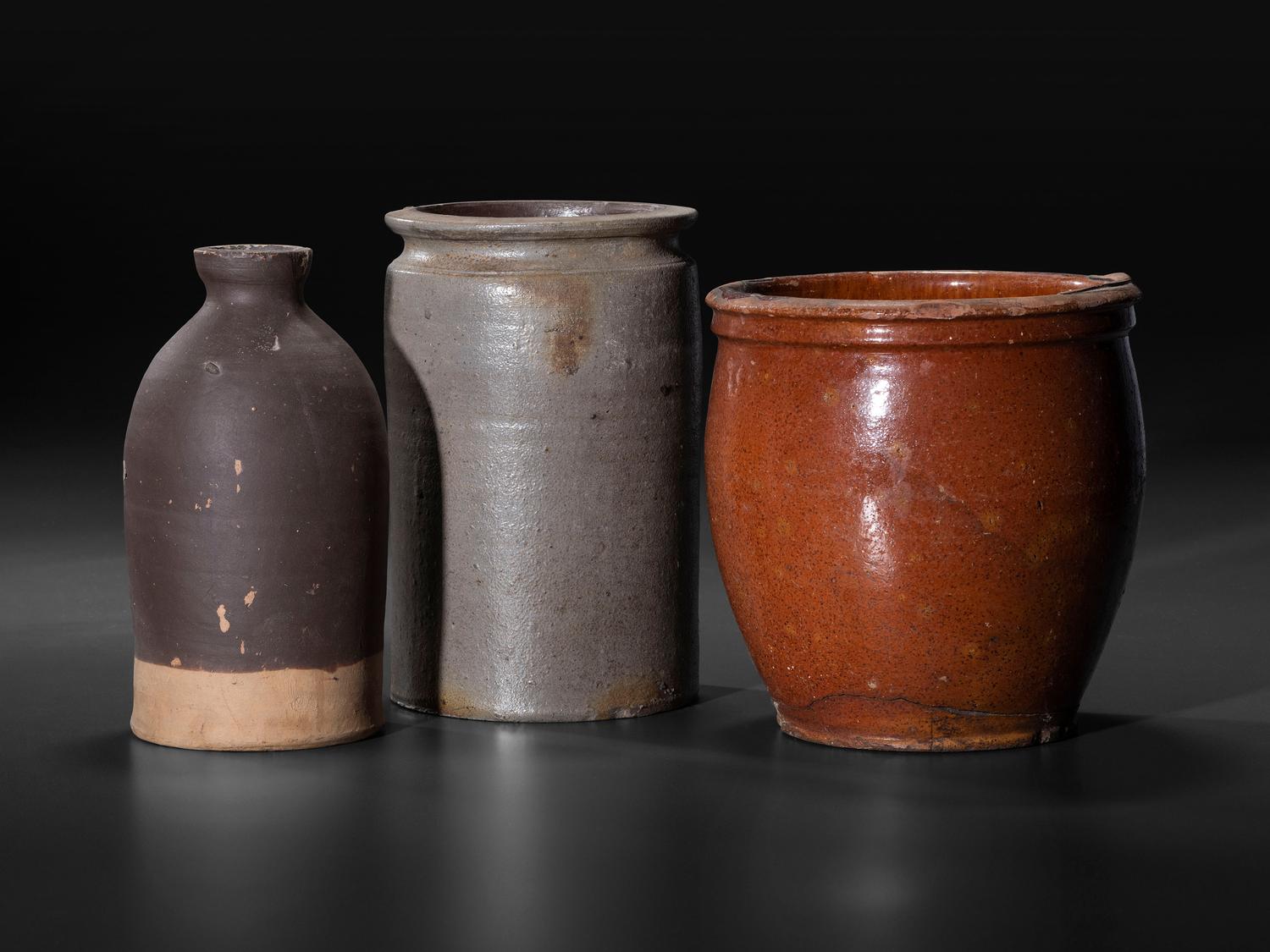Sixteen Stoneware Vessels
