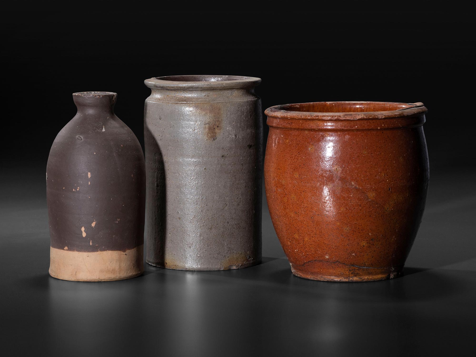 Sixteen Stoneware Vessels