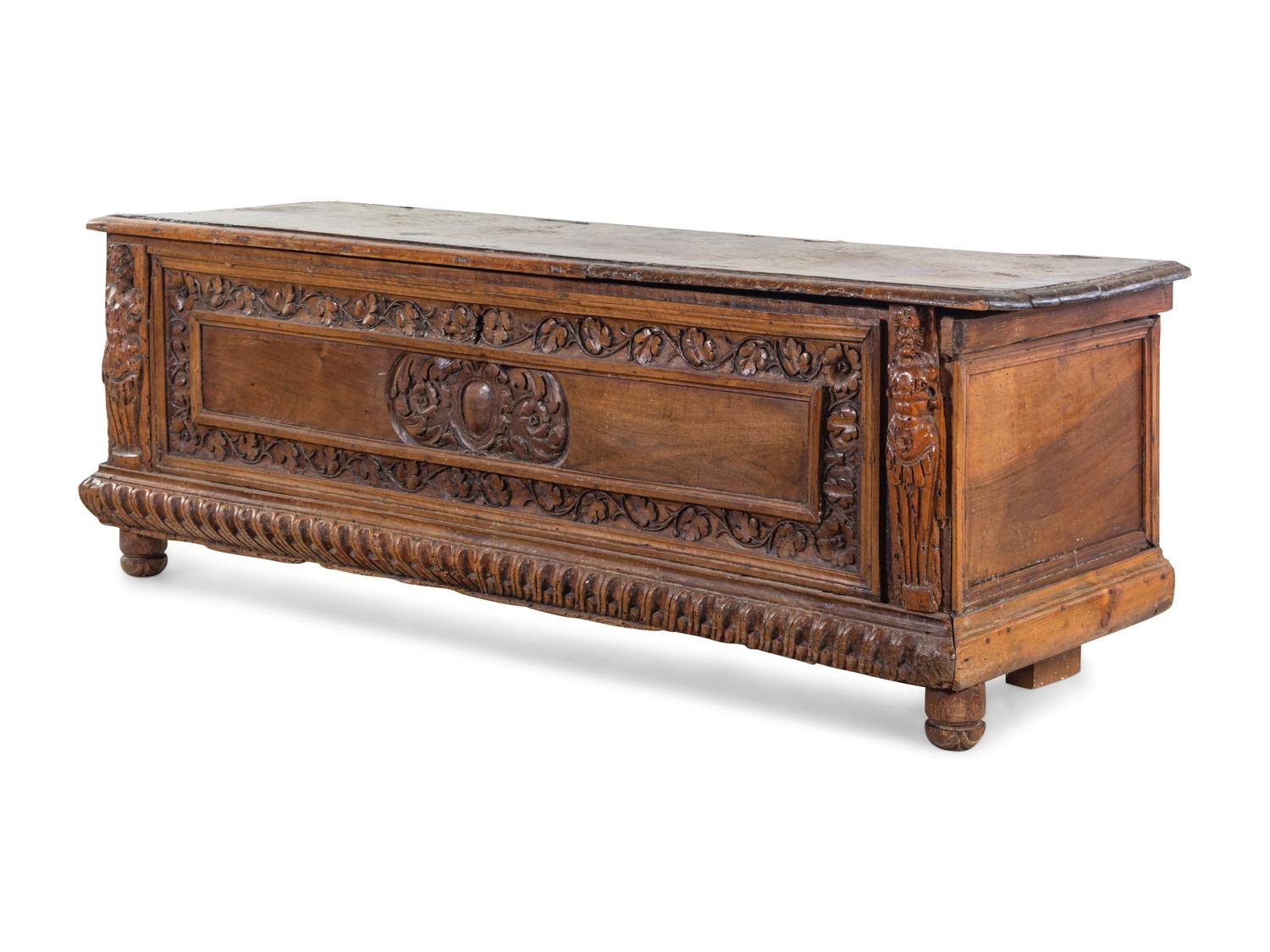 An Italian Walnut Cassone