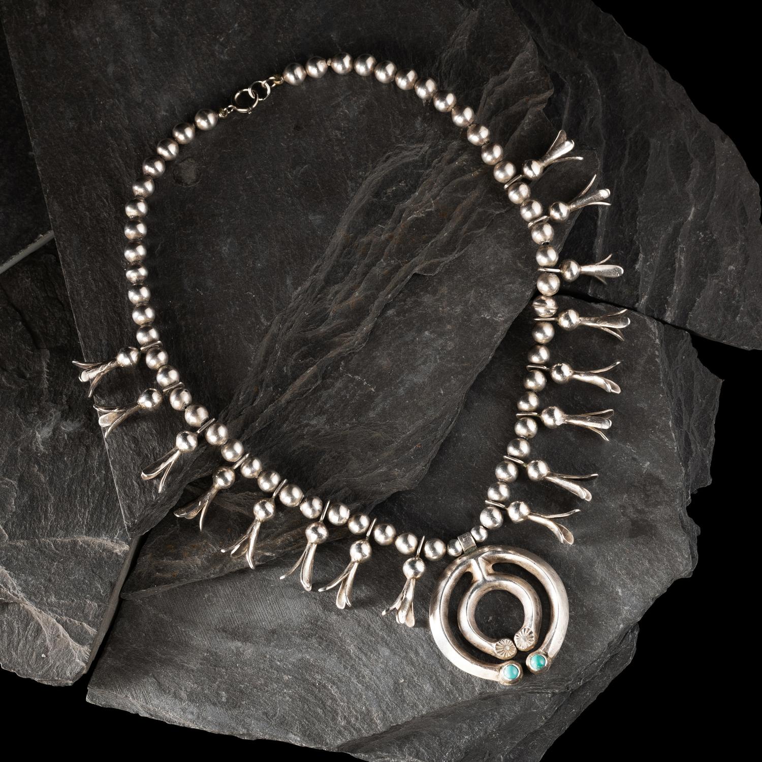Navajo Child's Squash Blossom Necklace