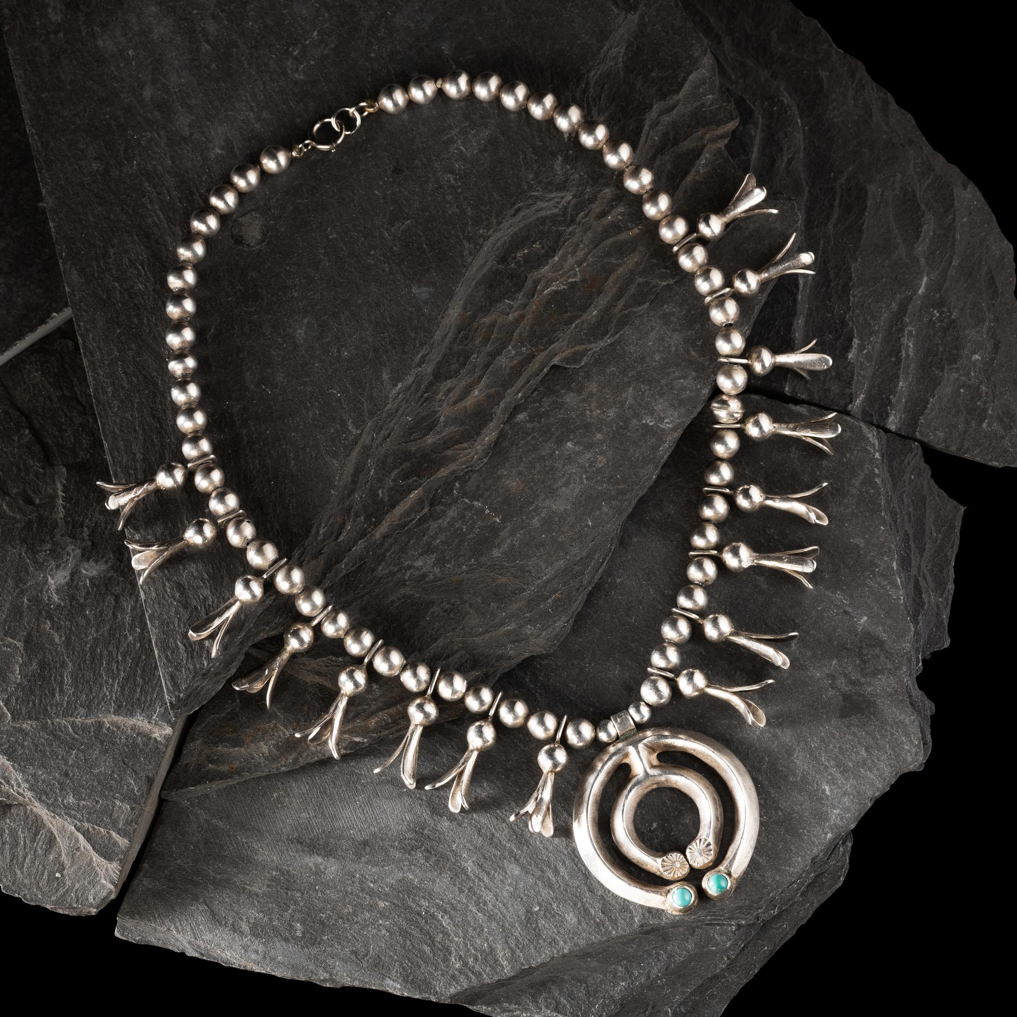 Navajo Child's Squash Blossom Necklace
