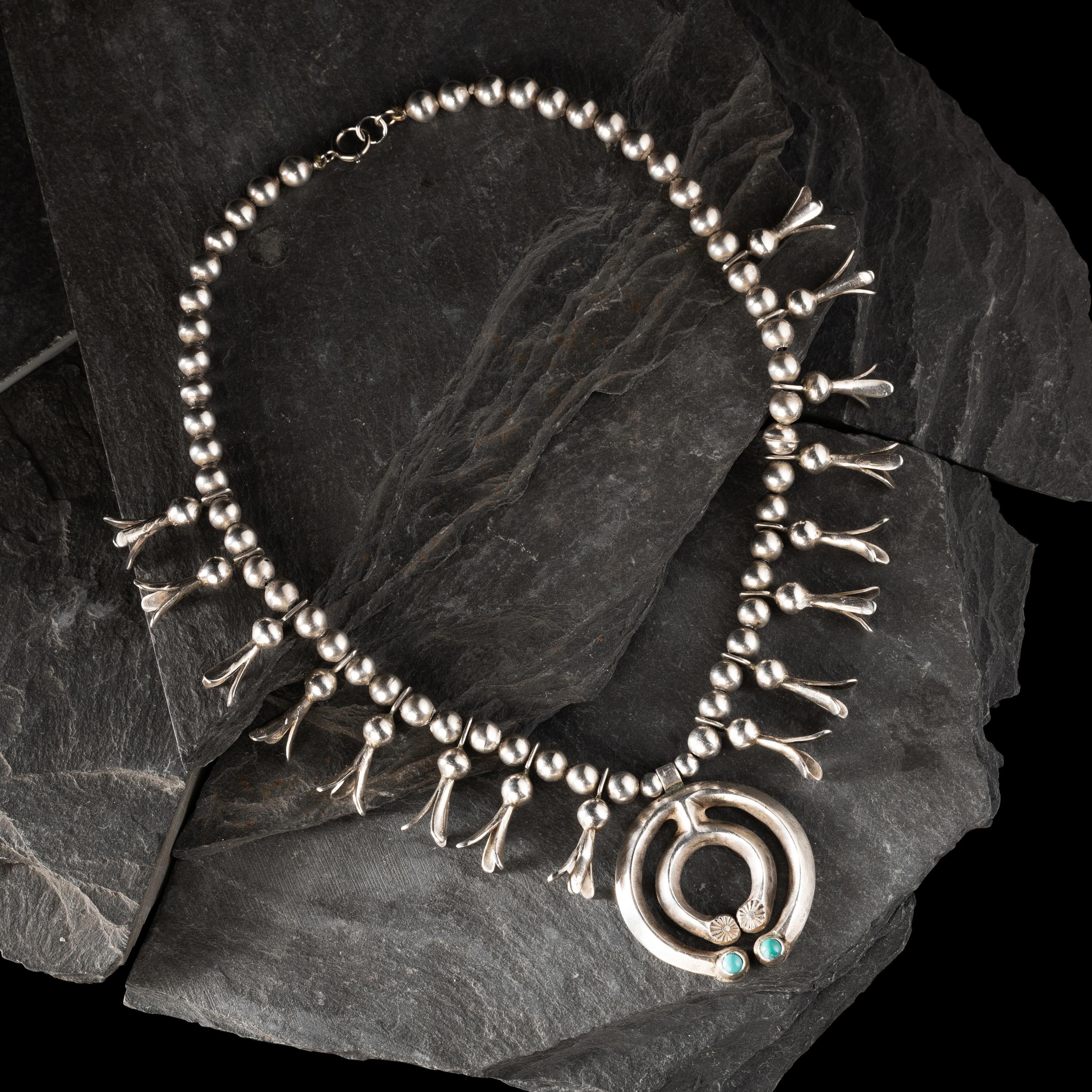 Navajo Child's Squash Blossom Necklace