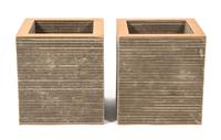 Two Frank Gehry Corrugated Cardboard Cubes Height 16 1/2 x width 15 1/2 x depth 15 1/2 inches. — FOR VITRA