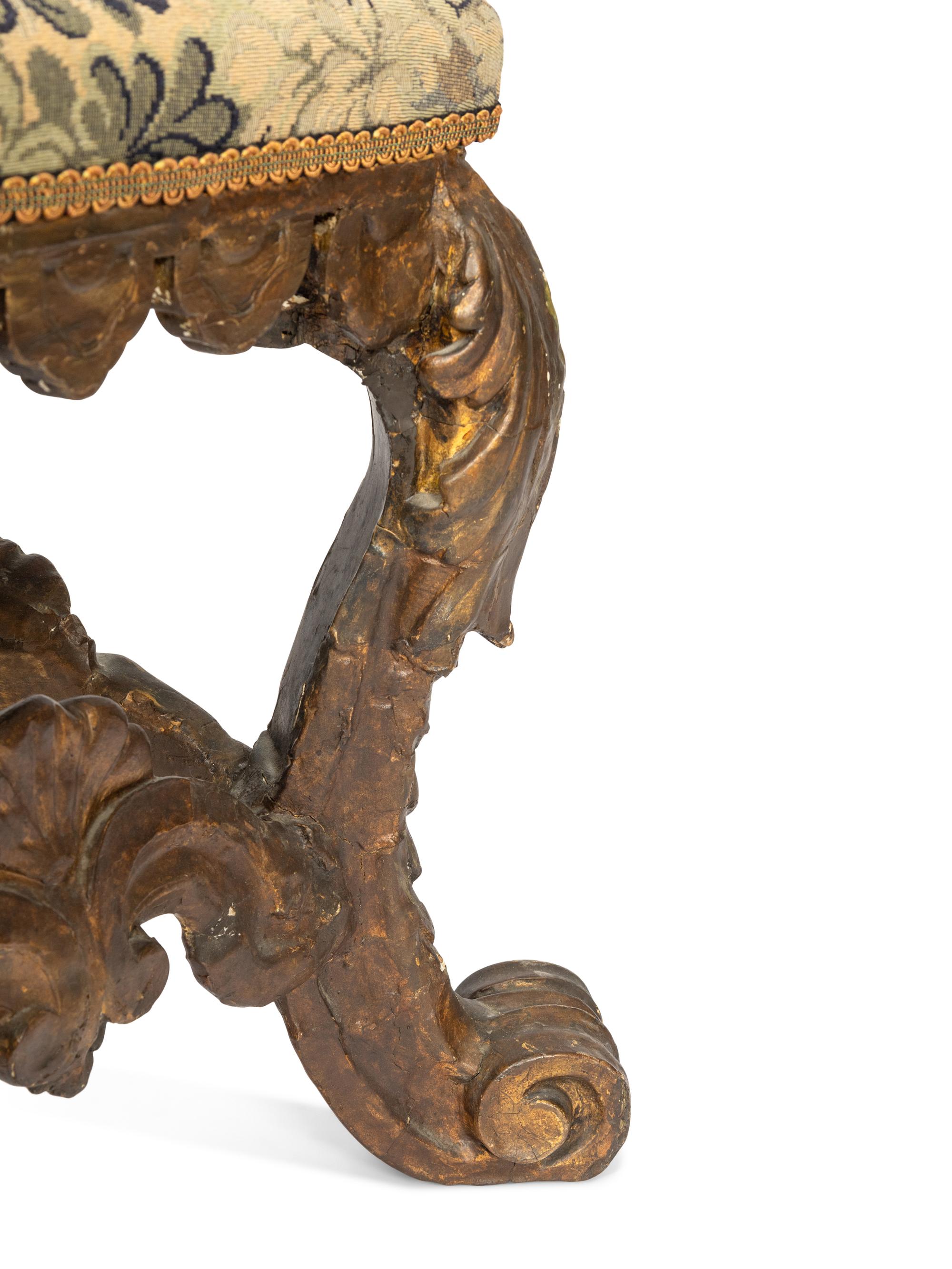 A Pair of Continental Baroque Carved Tabourets