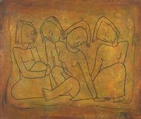 Ángel Botello (Spanish, 1913-1986) — Four Seated Figures , c. 1950