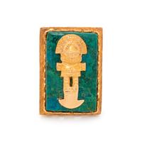 YELLOW GOLD AND CHRYSOCOLLA RING
