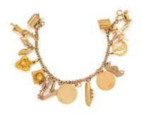 YELLOW GOLD CHARM BRACELET
