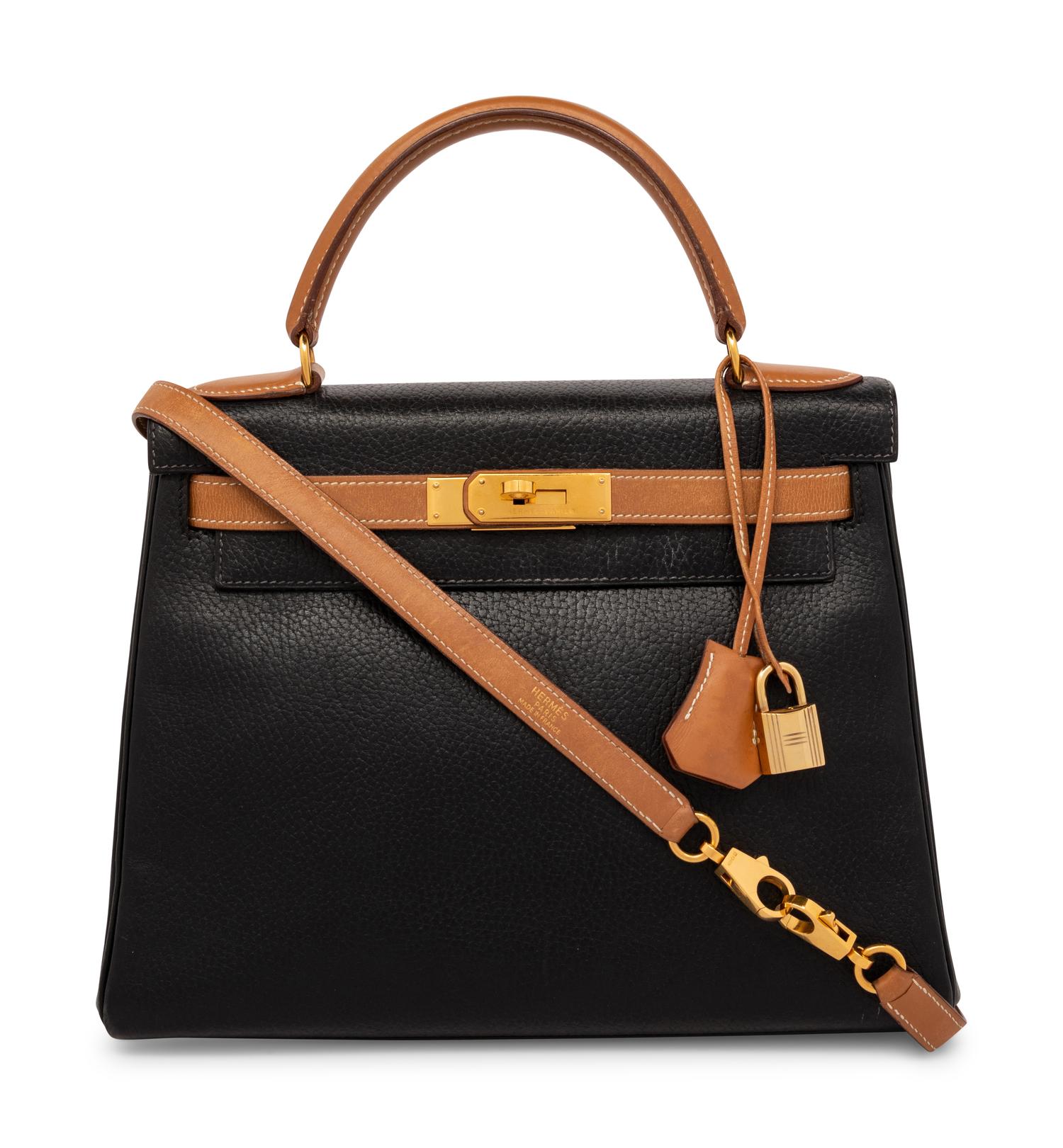 Hermès Kelly Retourne 25 in Bicolor Calfskin, 1994